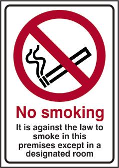 picture of Spectrum It Is Against The Law To Smoke In These Premises Except – RPVC 148 x 210mm - SCXO-CI-11859