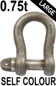 Picture of 0.75t WLL Self Colour Large Bow Shackle c/w Type A Screw Collar Pin - 1/2" X 5/8" - [GT-HTLBSC.75]
