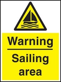 Picture of Warning Sailing Area Sign - [AS-WH23]