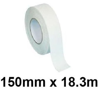 picture of White Anti-Slip Self Adhesive Tape - 150mm x 18.3m Roll - [EM-0777WH150X18]