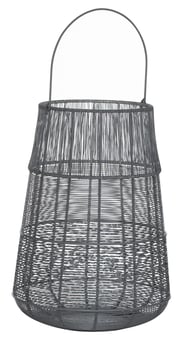 Picture of Hill Interiors Large Wire Silver And Grey Glowray Conical Lantern - [PRMH-HI-21682]