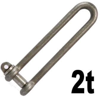 picture of 2t WLL Long Dee Piling Shackle cw Screw Collar Pin - [GT-HTLDP2] - (MP)