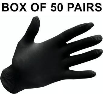picture of Portwest A925 Powder Free Nitrile Disposable Black Gloves - Box of 50 Pairs - PW-A925BKR