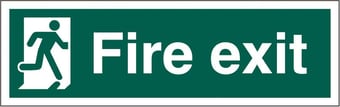 picture of Fire Exit Sign - Man on Left - 400 x 125Hmm - Rigid Plastic - [AS-SA25-RP]