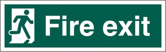 Picture of Fire Exit Sign - Man on Left - 400 x 125Hmm - Rigid Plastic - [AS-SA25-RP]
