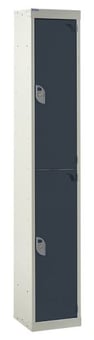 picture of QMP Standard Locker - 2 Compartment - Dark Grey Doors - 1800H x 300W x 450D mm - [QM-LS1830452KXX]