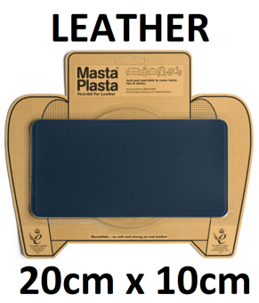 picture of MastaPlasta Leather Repair Patch Large Plain Navy Blue 20cm x 10cm - [MPL-NAVYPLAIN200X100]
