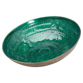 picture of Hill Interiors Aztec Collection Brass Embossed Ceramic Large Bowl - [PRMH-HI-21087]