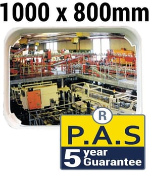picture of MULTI-PURPOSE MIRROR - P.A.S - 1000 x 800mm - White Frame - To View 2 Directions - 5 Year Guarantee - [VL-9210]