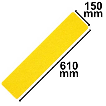 picture of Heskins Self Adhesive Anti Slip Strips - Yellow - 610 x 150mm - [HE-H3401Y]