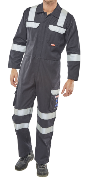 picture of Beeswift Flame Retardant - Antistatic - ARC Flash Coverall - Navy - BE-CARC6N