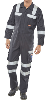 picture of Beeswift Flame Retardant - Antistatic - ARC Flash Coverall - Navy Blue - BE-CARC6N