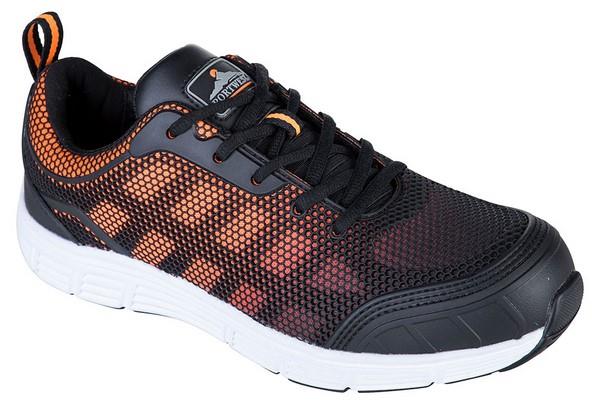 picture of S1P - SRC - Portwest - FT15 - Steelite Tove Trainer S1P - Black/Orange - Conforms to EN20345 AS2210 - [PW-FT15BKO]