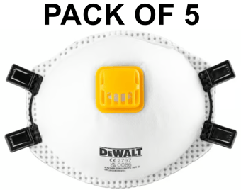 picture of Dewalt FFP3 Disposable Particulate Respirator - Pack of 5 - [FDC-DXIRFFP35]