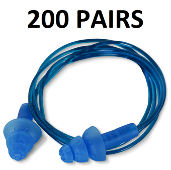 picture of QED Corded Detectable Ear Plug Blue Pack of 200 Pairs - [BE-QED001CD]