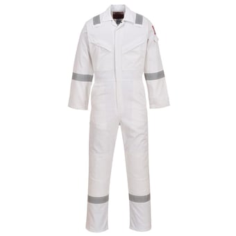 Picture of Portwest - White Flame Resistant Anti-Static Coverall - PW-FR50WHR