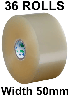 picture of Slingsby Umax Polypropylene Packing Tape - 36 Rolls - Clear - Low Noise - [SLB-402924] - (LP)