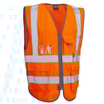 picture of Barnstaple - Hi-Vis Orange Superior Railway Waistcoat - LE-W22-O - (NICE)