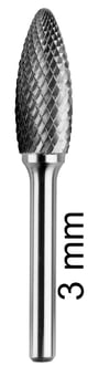 picture of Abracs Carbide Burr Flame - H Shape - 3.0mm Spindle Diameter - [ABR-CBH030603DC]