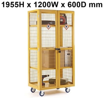 picture of QMP Hazardous Boxwell Trolley With Doors - Plywood - 1955H x 1200W x 600D mm - [QM-XD191260HZPY] - (LP)