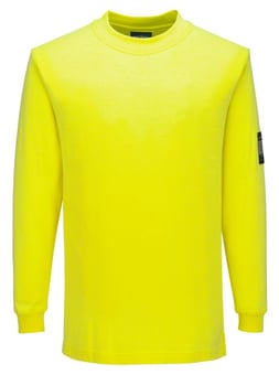 picture of Portwest FR806 - Modaflame Knit FR Long Sleeve T-Shirt - Yellow - PW-FR806YER