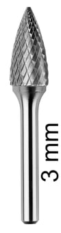 picture of Abracs Carbide Burr Ball Nose Tree - F Shape - 3.0mm Spindle Diameter - [ABR-CBF031203DC]