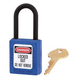 picture of Masterlock - Zenex 406 Non-Conductive Composite Lock-Out Padlock - Blue - With One Unique Key - [MA-406BLU]