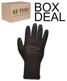 picture of Supreme TTF 100B PU Coated Dexterity Black Gloves - Box Deal 120 Pairs - IH-HT100B