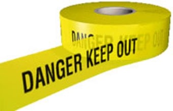 picture of Non Adhesive - 75mm x 250m - Security Tape - Danger Keep Out Printed - [AS-SBT1]