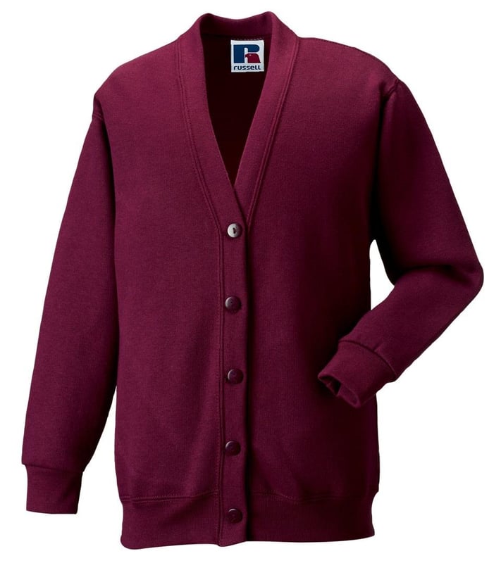 picture of Russell Schoolgear Children's Sweatshirt Cardigan - Burgundy - BT-273B-BUR