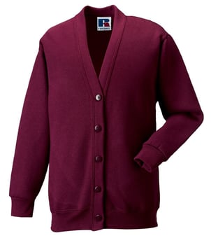 Picture of Russell Schoolgear Children's Sweatshirt Cardigan - Burgundy Red - BT-273B-BUR