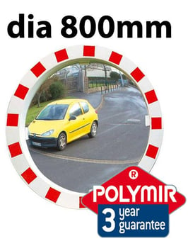 picture of ROUND TRAFFIC MIRROR - Polymir - Dia 800mm - To View 2 Directions - 3 Year Guarantee - [VL-548]