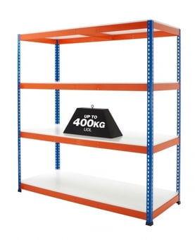 Picture of BiGDUG BiG400 Racking 4 Levels - Melamine Shelves - 1980h x 1220w x 915d mm - [BDU-B41912094BOM]