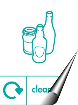 picture of Recycling Signs - Clear Glass - 300 X 400Hmm - Self Adhesive Vinyl - [AS-WR31-SAV]