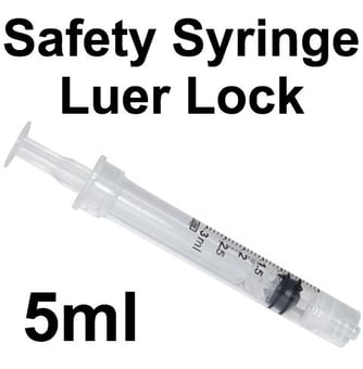 picture of Luer Lock SAFETY Syringe - 5ml - Supplied Without Needle - Pack of 100 - [CM-120007IM]