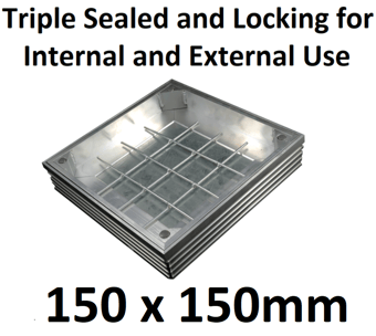 picture of Triple Sealed and Locking for Internal and External Use - Recessed Aluminium Cover - 150 x 150mm - [EGD-TSL-60-1515]