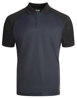 picture of JCB Workwear Unisex Classic Collar Polo Shirt - Navy/Black - BE-JCB016NBL