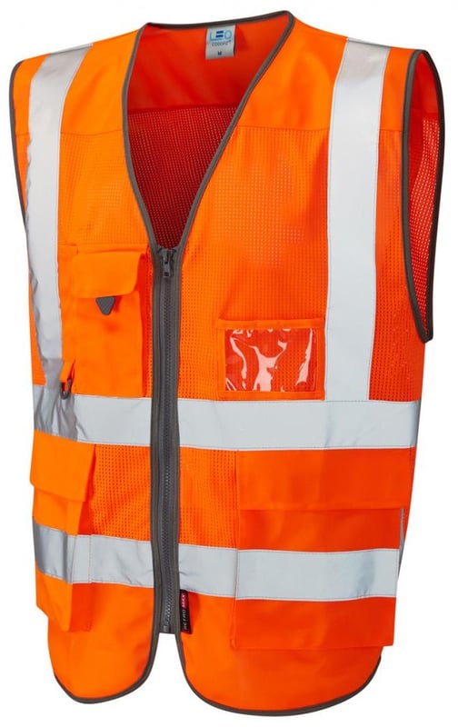 picture of Cobbaton - Orange Coolviz Hi-Vis Superior Waistcoat - Conforms to EN 471 Class 2 and RIS-3279-TOM - LE-W20-O