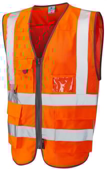 Picture of LEO Cobbaton - Orange Coolviz Hi-Vis Superior Waistcoat - LE-W20-O