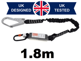 picture of Aresta Scaff - Elasticated Lanyard With Carabiner & Scaffold Hooks -1.8m - [XE-AR-03908/18]