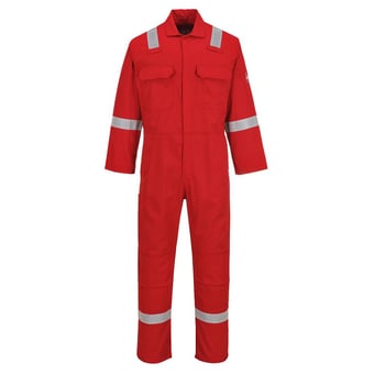 Picture of Portwest Red Bizweld Iona FR Coverall Regular Leg - PW-BIZ5RER