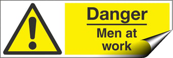 picture of Danger Men at Work Sign - 600 x 200Hmm - Self Adhesive Vinyl - [AS-WA122-SAV]