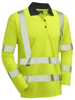 picture of Swimbridge - Yellow Hi-Vis Comfort Sleeved Polo Shirt - LE-P05-Y