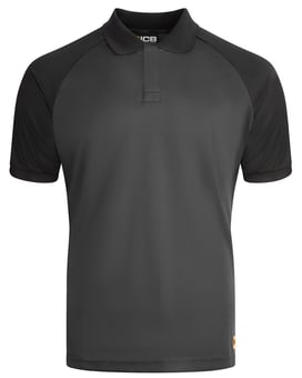 picture of JCB Workwear Unisex Classic Collar Polo Shirt - Grey/Black - BE-JCB016GYBL