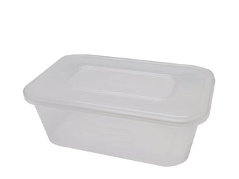picture of Plastic Rectangular Containers - 500cc - Clear - Includes Lid - Pack of 250 - [GCSL-PH-20050020]