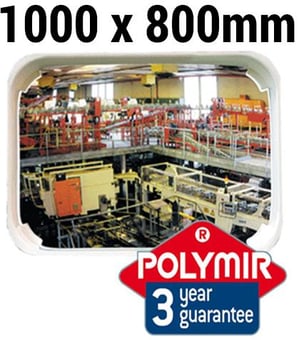 picture of MULTI-PURPOSE MIRROR - Polymir - 1000 x 800mm - White Frame - To View 2 Directions - 3 Year Guarantee - [VL-528]