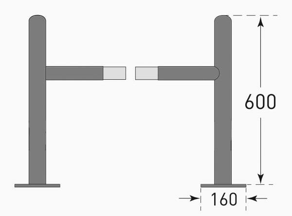 picture of TRAFFIC-LINE Column Protector - Outer Dims. 600 x 620 x 620mm - Inner Dims. 500 x 500mm - Hot Dip Galvanized Finish - [MV-200.29.787]