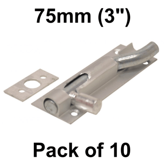 picture of SAA Wide Necked Barrel Bolt - 75mm (3") x 25mm (1") - Pack of 10 - [CI-DB15L]