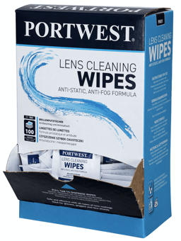 Picture of Portwest - PA01 - 100 Individually Packaged Lens Cleaning Wipes - White - [PW-PA01WHR]