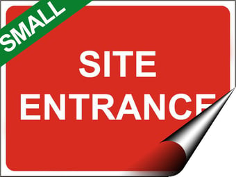 picture of Temporary Traffic Signs - Site Entrance SMALL - 400 x 300Hmm - Self Adhesive Vinyl - [IH-ZT39S-SAV]